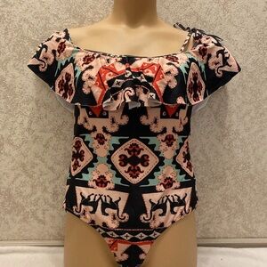 SHEIN Multicolor Patterned Panther One Piece Swimsuit